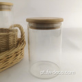 Conjunto de jarra de armazenamento de vidro embrulhado de vime